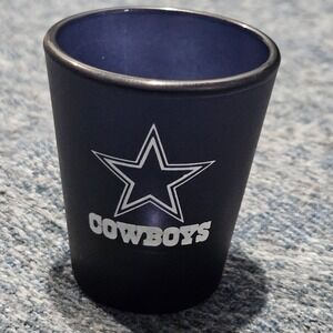 Dallas Cowboys NFL Shot Glass Matte Black Blue Silver Star Logo Barware